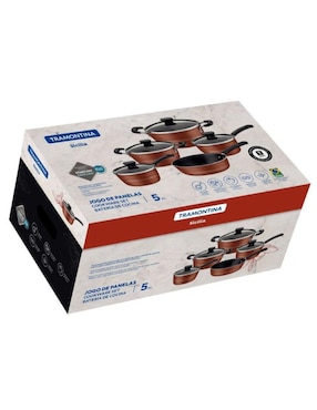 Batería de cocina Tramontina Sicilia de aluminio antiadherente convencional 5 piezas