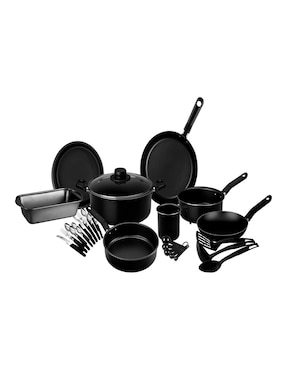 Batería De Cocina Ekco Classic Black De Aluminio Antiadherente Convencional 33 Piezas