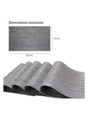Set mantel individual rectangular de ratán pvc Bluelander