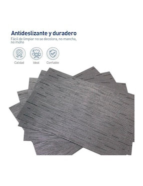 Set mantel individual rectangular de ratán pvc Bluelander