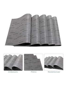 Set mantel individual rectangular de ratán pvc Bluelander