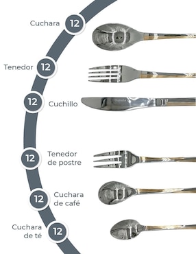 Set cubiertos RD Royal Cook de acero inoxidable 86 piezas