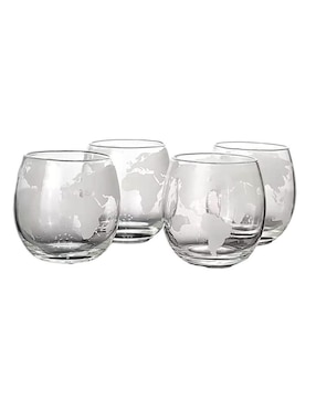 Vaso Para Whisky Bluelander De Vidrio Con 4 Piezas