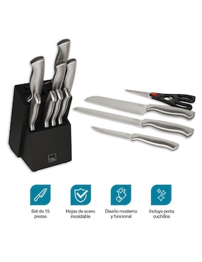 Set de cuchillos utilitario Casa Litus 15 piezas