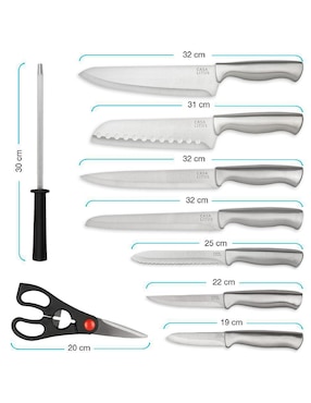 Set de cuchillos utilitario Casa Litus 15 piezas