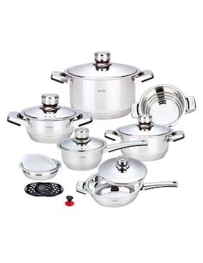 Batería de cocina Swiss Home Z-Line de acero inoxidable 16 piezas