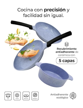 Set de sartenes con tapa Queen Sense de mármol 4 piezas