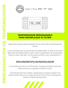 Filtro purificador de agua Minato NWPF12