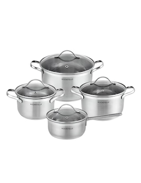 Batería De Cocina Kochstelle De Acero Inoxidable Antiadherente Combinado 8 Piezas