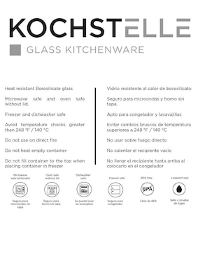 Set contenedores Kochstelle Kitchenware Universal de vidrio 3 piezas