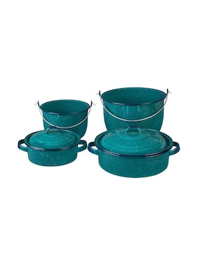 Batería de cocina Cinsa Superior de acero vitrificado antiadherente convencional 10 piezas