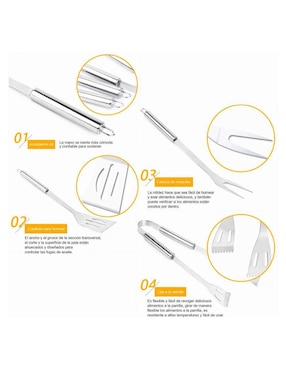 Set utensilios Elego de acero inoxidable