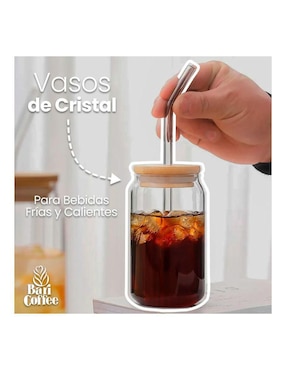 Set vaso Doble Pack Bari Coffee de vidrio con 16 piezas