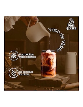 Set vaso Doble Pack Bari Coffee de vidrio con 16 piezas