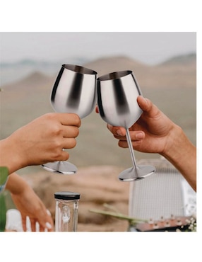Set de copas para vino Digitaling Store Elegante de acero inoxidable