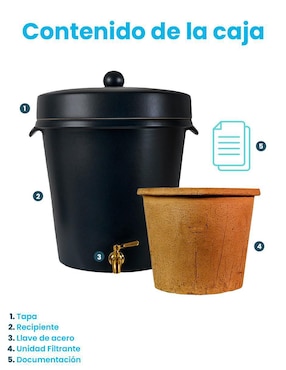 Purificador, dispensador y filtro de agua Ecofiltro cerámica 20 L Ed Especi