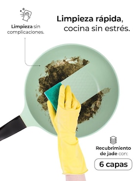 Set de sartenes con tapa Queen Sense de jade 8 piezas
