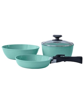 Batería de cocina Jade Cook Jade Smart de aluminio fundido antiadherente minerales naturales 10 piezas