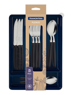Set cubiertos Tramontina Plenus de acero inoxidable 25 piezas