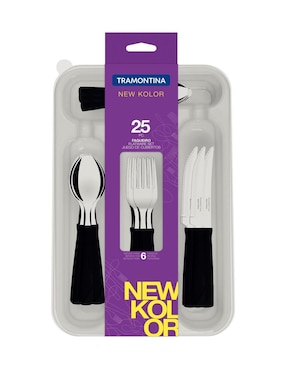 Set cubiertos Tramontina New Kolor de acero inoxidable 25 piezas