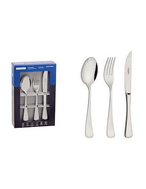 Set cubiertos Tramontina Monaco de acero inoxidable 12 piezas