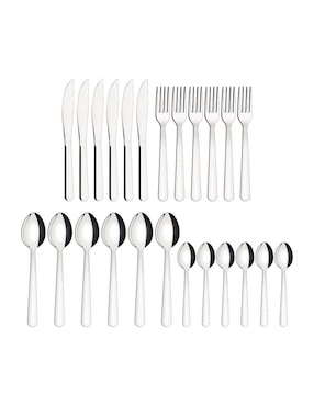 Set cubiertos Tramontina Malibu de acero inoxidable 24 piezas