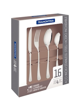 Set cubiertos Tramontina Havana de acero inoxidable 16 piezas