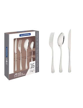 Set cubiertos Tramontina Havana de acero inoxidable 16 piezas
