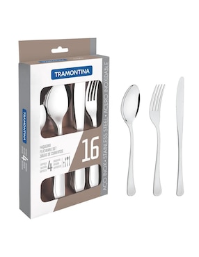 Set cubiertos Tramontina Havana de acero inoxidable 16 piezas