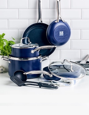 Batería de cocina Blue Diamond de aluminio anodizado antiadherente cerámica 10 piezas