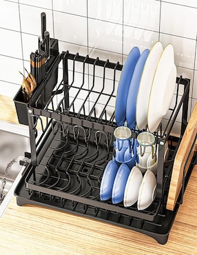 Escurridor de trastes Happy Life de acero inoxidable
