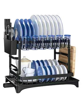 Escurridor de trastes Happy Life de acero inoxidable