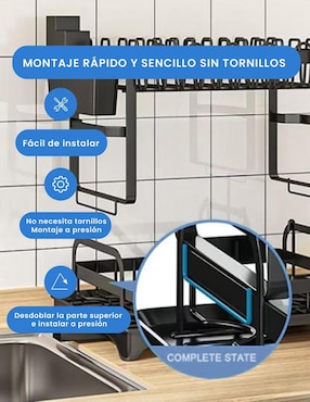 Escurridor de trastes Happy Life de acero inoxidable