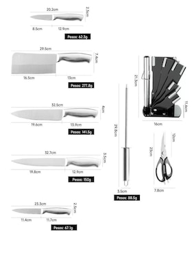 Set de cuchillos para chef Belug 8 piezas
