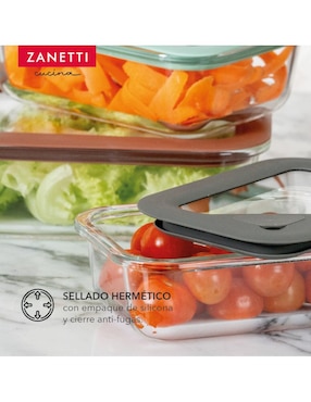 Set contenedores Zanetti de vidrio 3 piezas