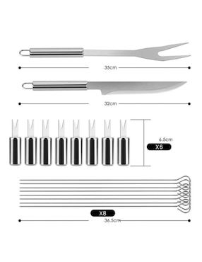 Set utensilios Genérica de acero inoxidable