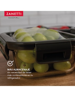 Set contenedores Zanetti de vidrio 3 piezas
