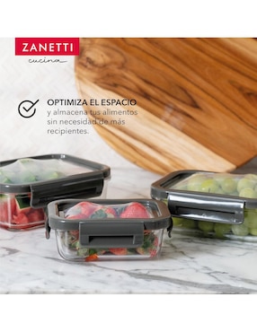 Set contenedores Zanetti de vidrio 3 piezas