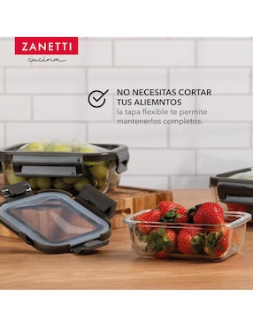 Set contenedores Zanetti de vidrio 3 piezas