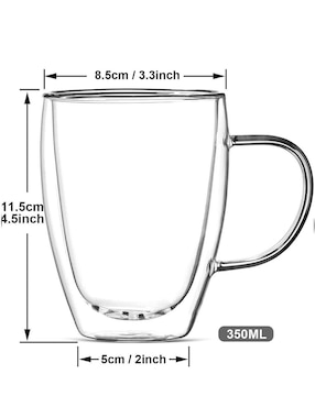 Set de tazas doble pared Easyware 4 piezas