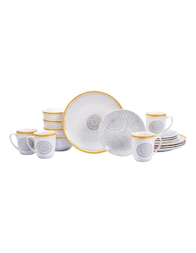 Vajilla cerrada Crown Baccara graywood de porcelana para 4 personas