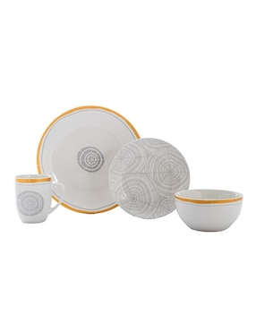 Vajilla cerrada Crown Baccara graywood de porcelana para 4 personas
