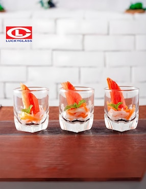 Set vaso Doble Pack Vencort Groove de vidrio con 12 piezas