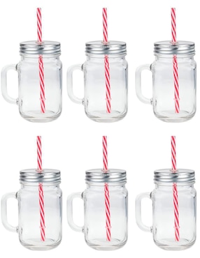 Set De Tarro Vencort Mason Jar