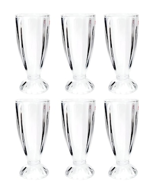 Set De Copas Para Malteada Vencort De Vidrio 6 Piezas