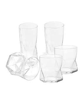 Set vaso Doble Pack Stovmex Rombus de vidrio con 8 piezas