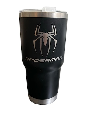 Termo Fartmex De Acero Inoxidable Spiderman Black Con Tapa Rosca 887 Ml