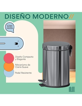 Bote de basura Mubson de acero inoxidable