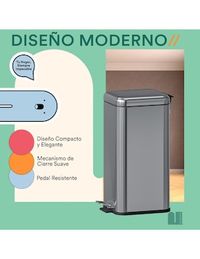 Bote de basura Mubson de acero inoxidable