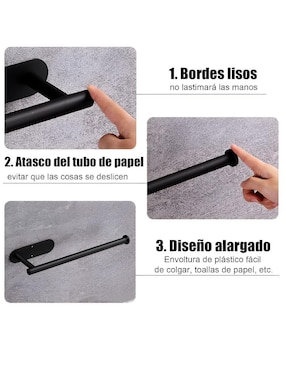 Portarrollos de acero inoxidable Wünd 1 rollo